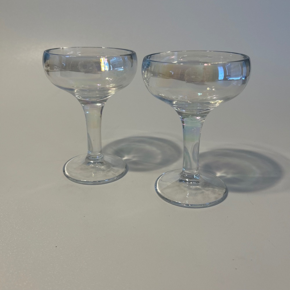Iridescent‎ Coupe Glasses Set of 2 Cocktail Champagne Shimmer Cocktail Barware